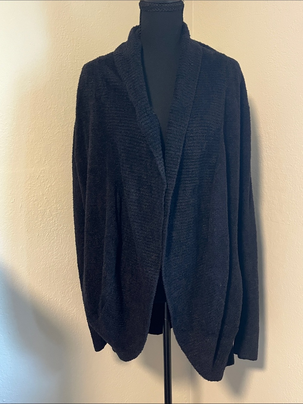 Barefoot Dreams Black Open-Front Cozy Cardigan-L/XL